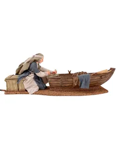 Animated Palestinian Man Planing a Wooden Boat - 30 cm 2
