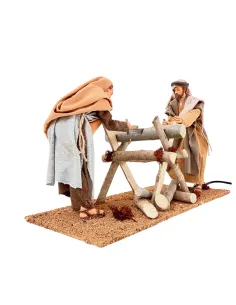 Animated Palestinian Woodcutters Scene - 30 cm 2