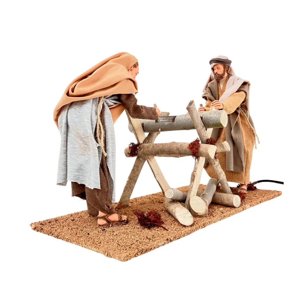 Animated Palestinian Woodcutters Scene - 30 cm