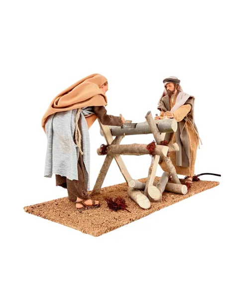 Animated Palestinian Woodcutters Scene - 30 cm