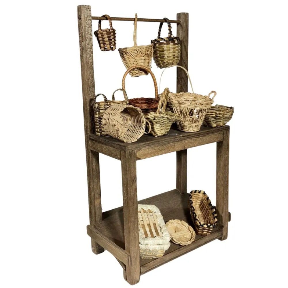 Wooden Basket Stall for 30 cm Nativity Figures