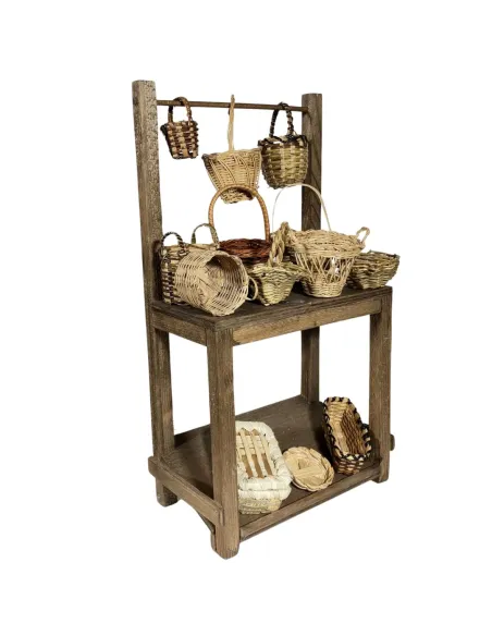 Wooden Basket Stall for 30 cm Nativity Figures