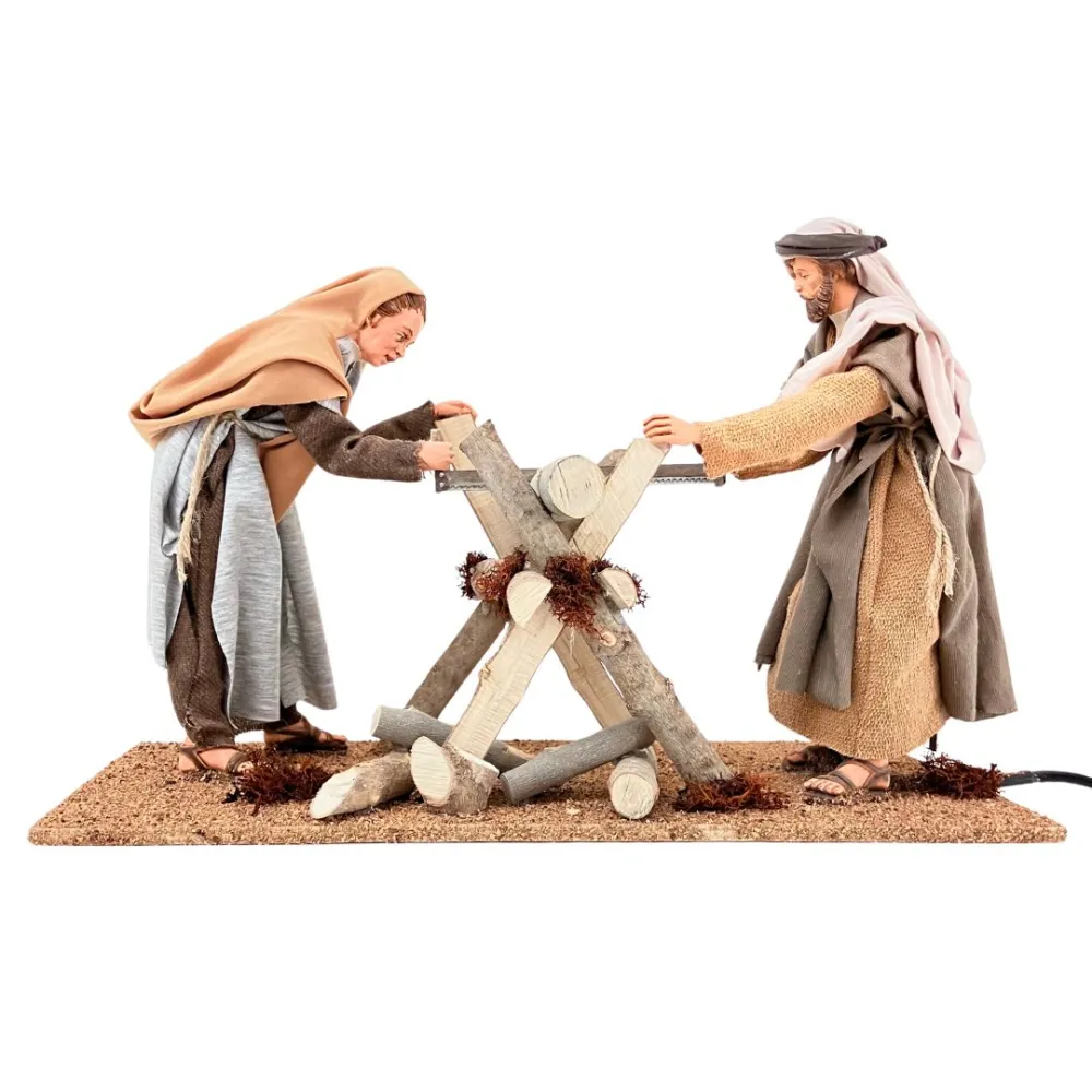 Animated Palestinian Woodcutters Scene - 30 cm