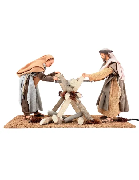 Animated Palestinian Woodcutters Scene - 30 cm