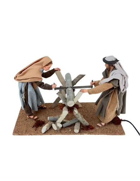 Animated Palestinian Woodcutters Scene - 30 cm