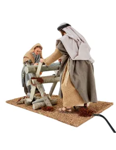 Animated Palestinian Woodcutters Scene - 30 cm