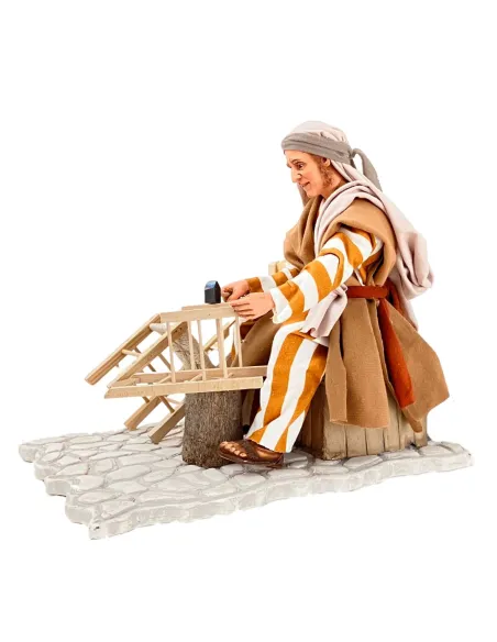 Impagliatore che aggiusta sedia palestinese in movimento 30 cm