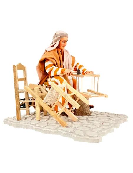 Impagliatore che aggiusta sedia palestinese in movimento 30 cm