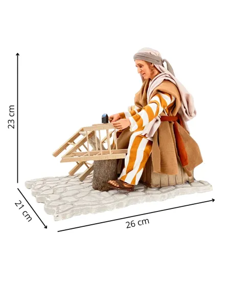 Impagliatore che aggiusta sedia palestinese in movimento 30 cm