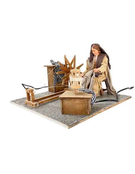 Donna che fila palestinese in movimento 30 cm