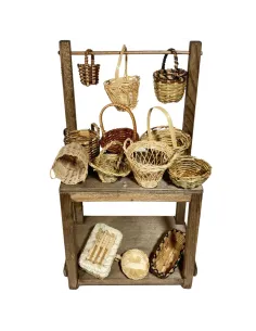 Wooden Basket Stall for 30 cm Nativity Figures