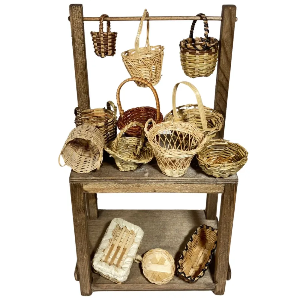 Wooden Basket Stall for 30 cm Nativity Figures