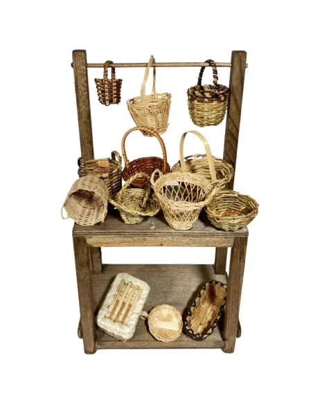 Wooden Basket Stall for 30 cm Nativity Figures
