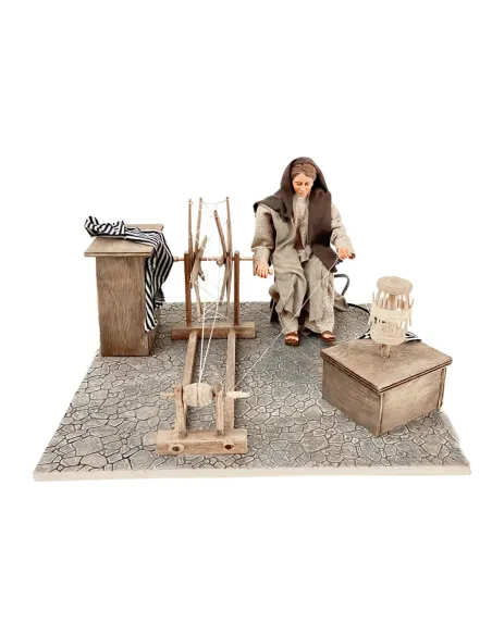 Donna che fila palestinese in movimento 30 cm