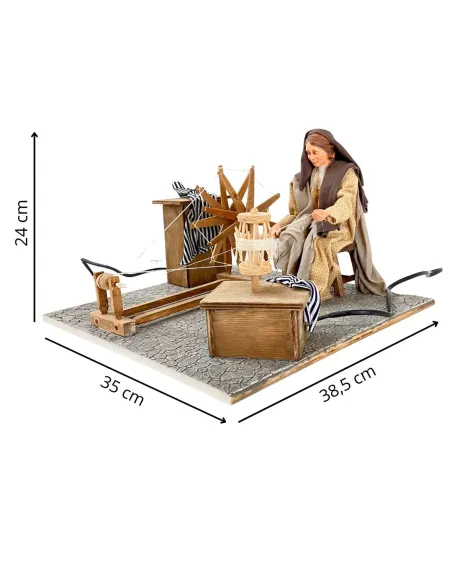 Donna che fila palestinese in movimento 30 cm