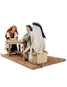 Scena con tre personaggi palestinesi a cena in movimento 30 cm 2