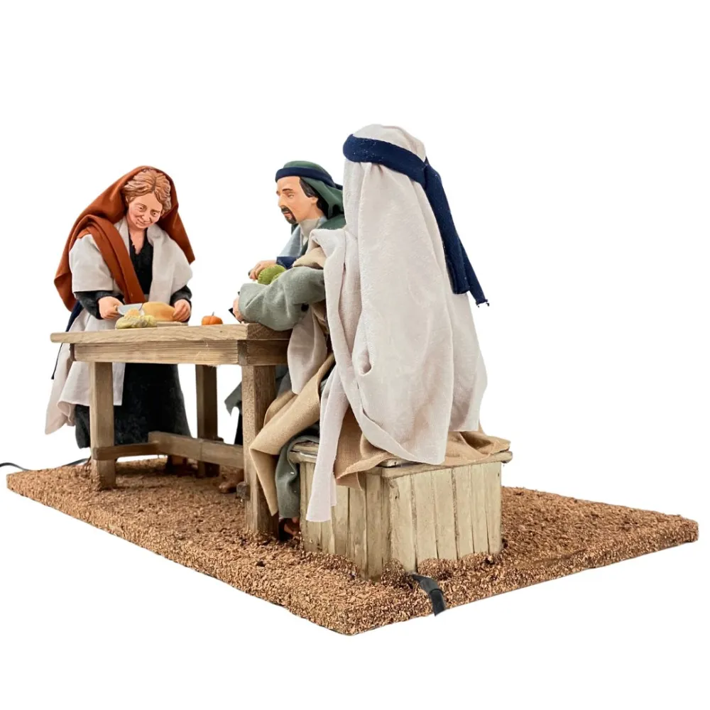 Animated Palestinian Dinner Scene with Three Figures - 30 cm
