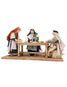 Animated Palestinian Dinner Scene with Three Figures - 30 cm