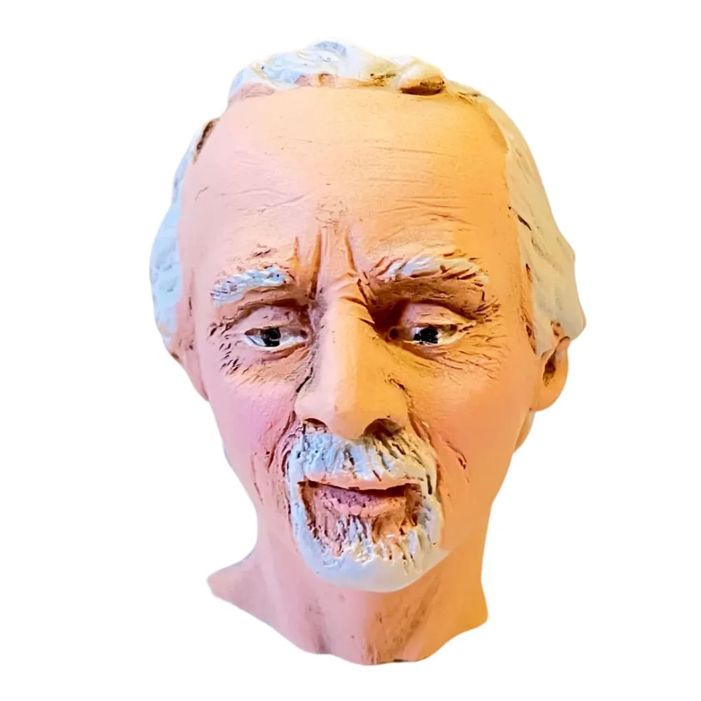 Man Head with Goatee and White Hair for 30 cm Nativity Figures