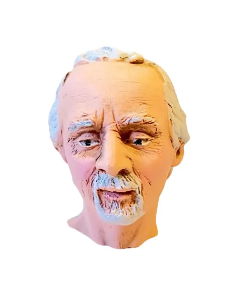 Man Head with Goatee and White Hair for 30 cm Nativity Figures