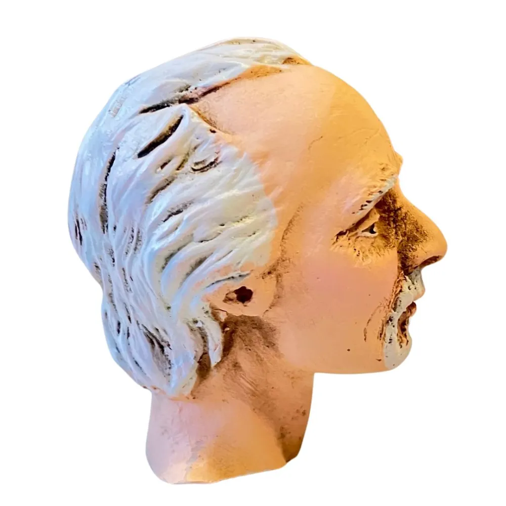 Man Head with Goatee and White Hair for 30 cm Nativity Figures