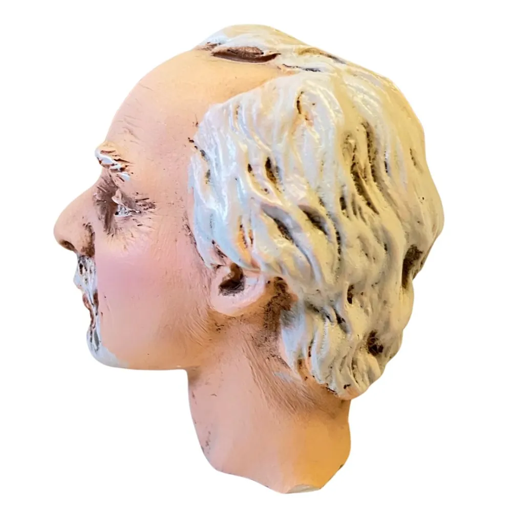 Man Head with Goatee and White Hair for 30 cm Nativity Figures