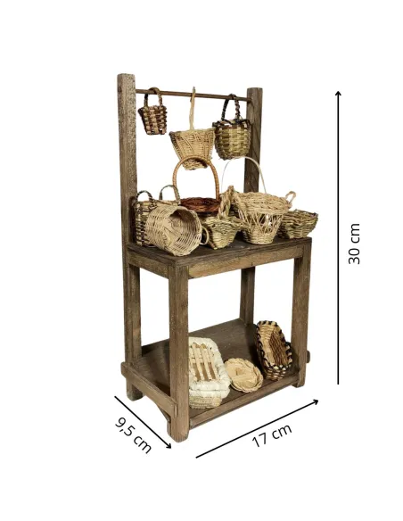 Wooden Basket Stall for 30 cm Nativity Figures