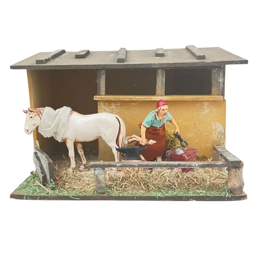 Animated 10 cm Landi Farrier with Horse
