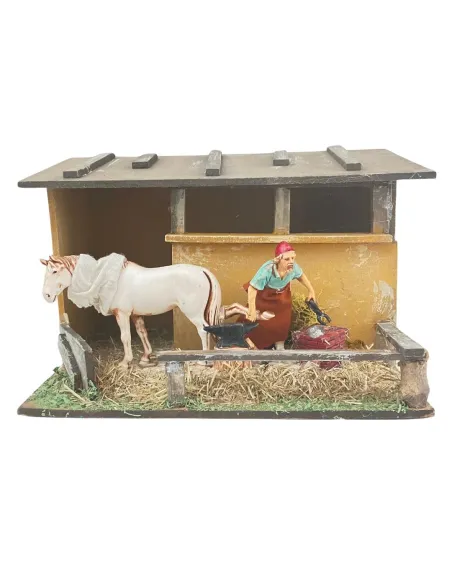 Animated 10 cm Landi Farrier with Horse