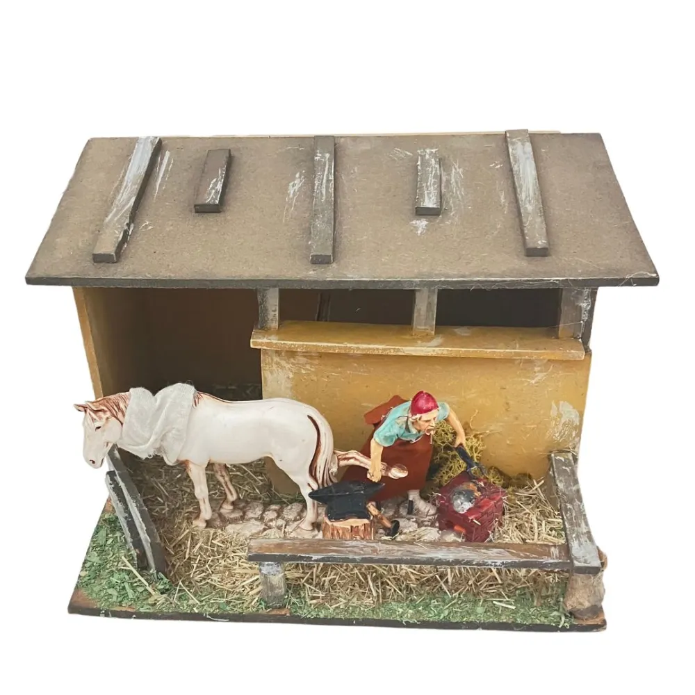 Animated 10 cm Landi Farrier with Horse