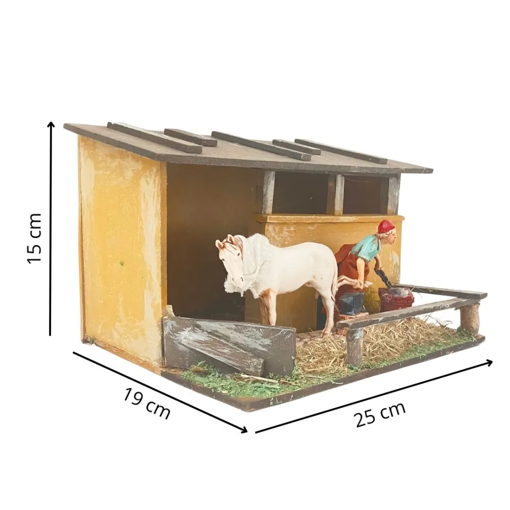 Animated 10 cm Landi Farrier with Horse