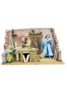 Animated Holy Family at Work - 30 cm
