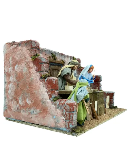 Animated Holy Family at Work - 30 cm