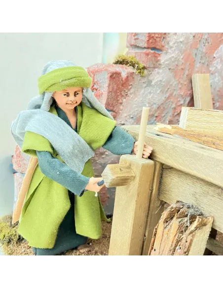 Famiglia di Nazareth a lavoro in movimento 30 cm