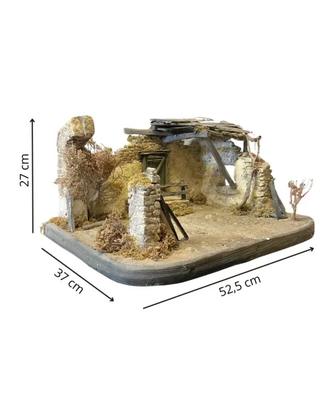 Ambientazione vuota in rudere con apertura finestra per statue da 8-10 cm