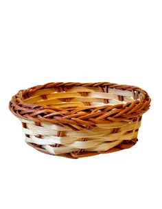Two-Tone Low Wicker Basket for 30–35 cm Nativity Figures 2