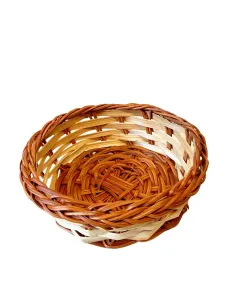 Two-Tone Low Wicker Basket for 30–35 cm Nativity Figures