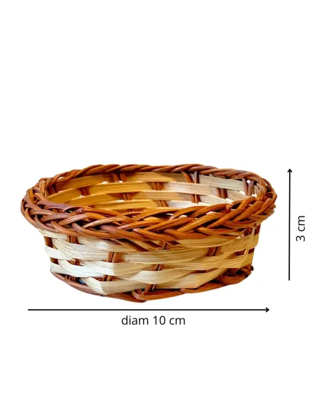 Cesto basso in vimini bicolore senza manico per statue da 30-35 cm