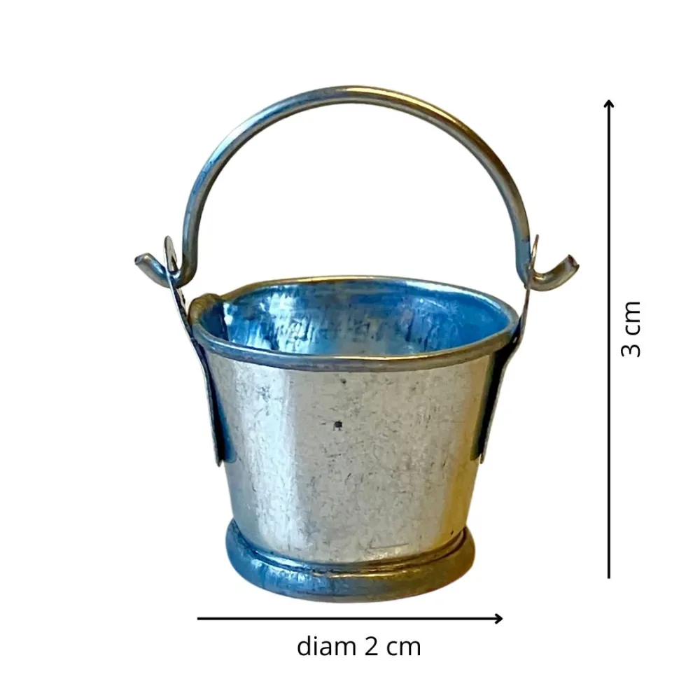 Sheet Metal Bucket with Handle for 8–10 cm Nativity Figures