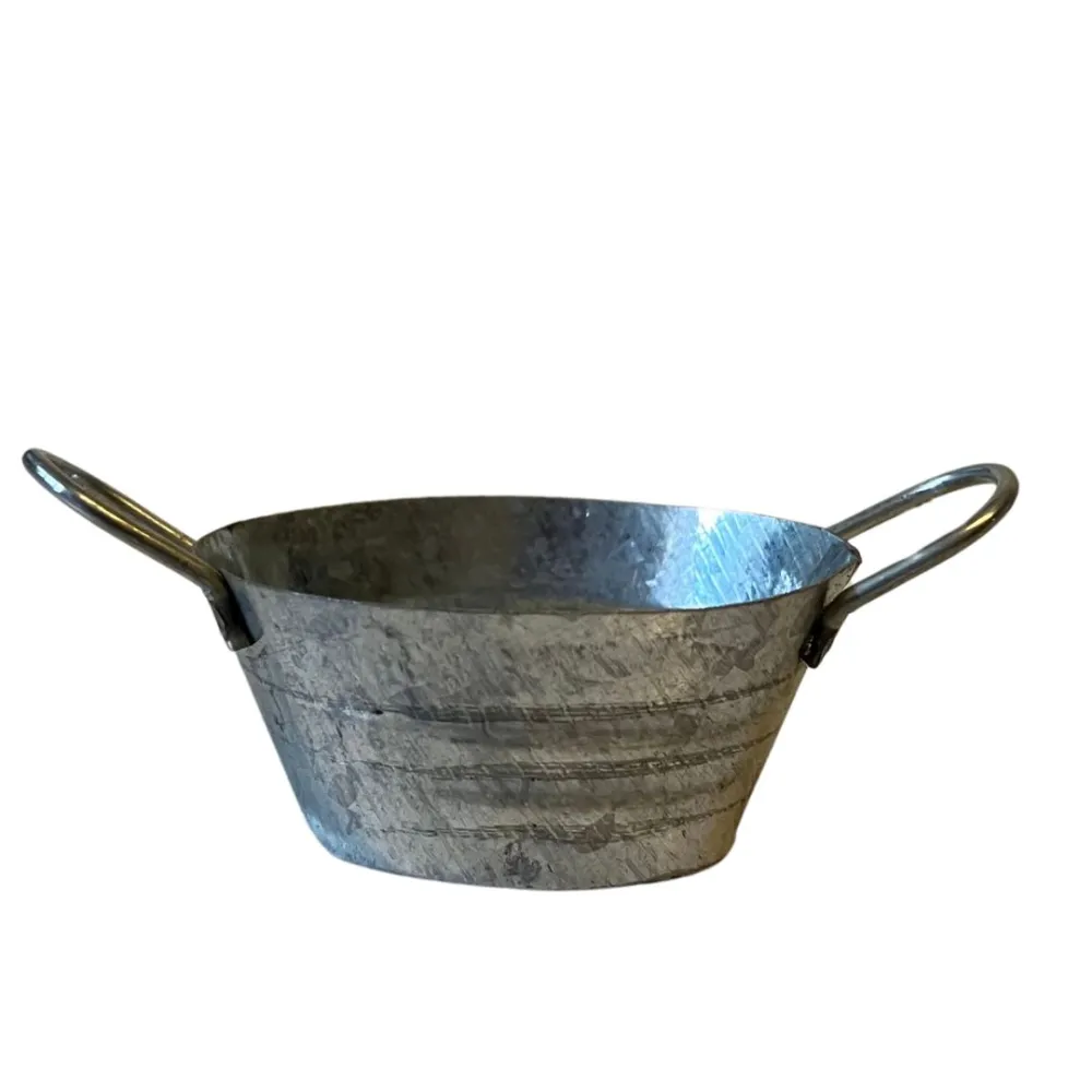 Galvanised Metal Wash Tub for 8–10 cm Nativity Figures