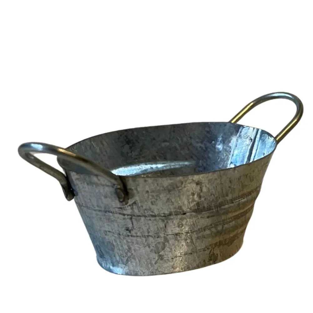 Galvanised Metal Wash Tub for 8–10 cm Nativity Figures
