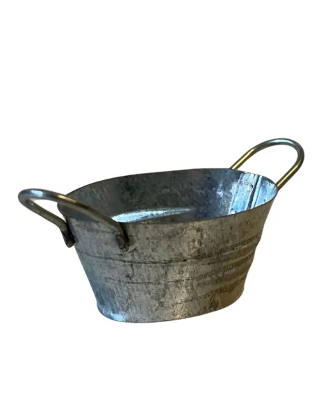 Galvanised Metal Wash Tub for 8–10 cm Nativity Figures