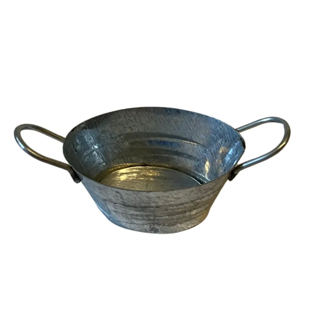 Galvanised Metal Wash Tub for 8–10 cm Nativity Figures