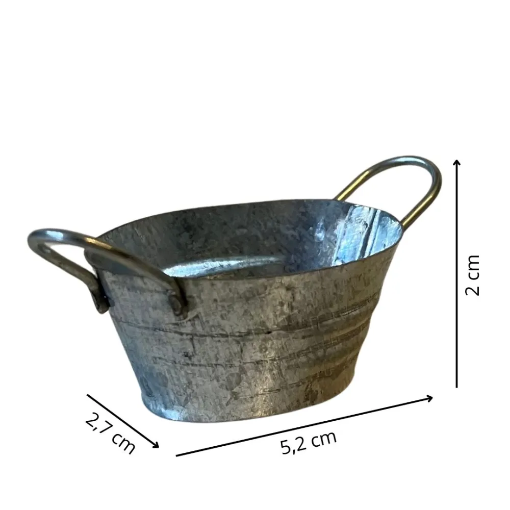 Galvanised Metal Wash Tub for 8–10 cm Nativity Figures