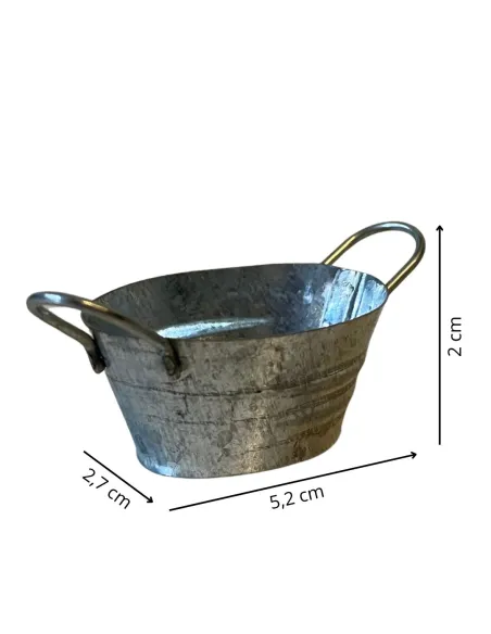 Galvanised Metal Wash Tub for 8–10 cm Nativity Figures