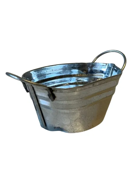 Galvanised Metal Wash Tub for 15–20 cm Nativity Figures