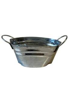 Galvanised Metal Wash Tub for 15–20 cm Nativity Figures