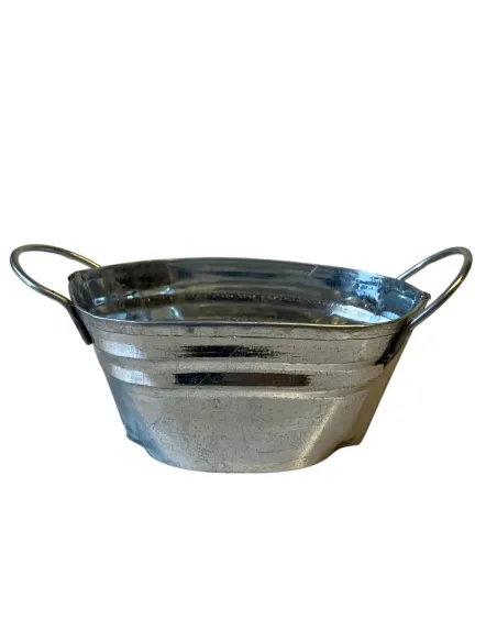 Galvanised Metal Wash Tub for 15–20 cm Nativity Figures