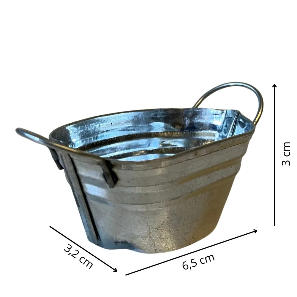 Galvanised Metal Wash Tub for 15–20 cm Nativity Figures