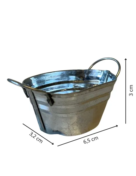 Galvanised Metal Wash Tub for 15–20 cm Nativity Figures